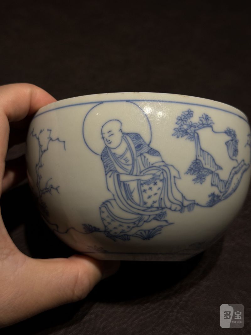 明天启 青花“赵州公案”人物故事图小缸 - 图9